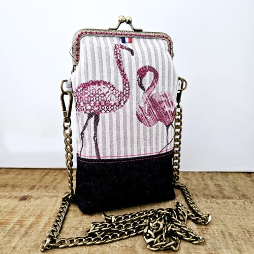 Pochette téléphone Garance – Collection Made in Provence – Flamant rose