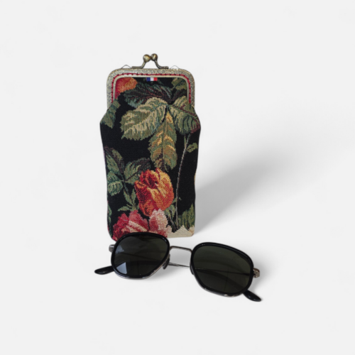 Etui à lunettes Gabin – Collection Arazzo – Fleur noir