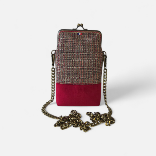 Pochette de téléphone Garance – Collection Gabrielle – Bordeaux