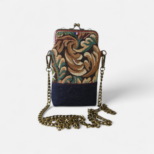 Pochette de téléphone Garance – Collection Arrazo – feuillage vert