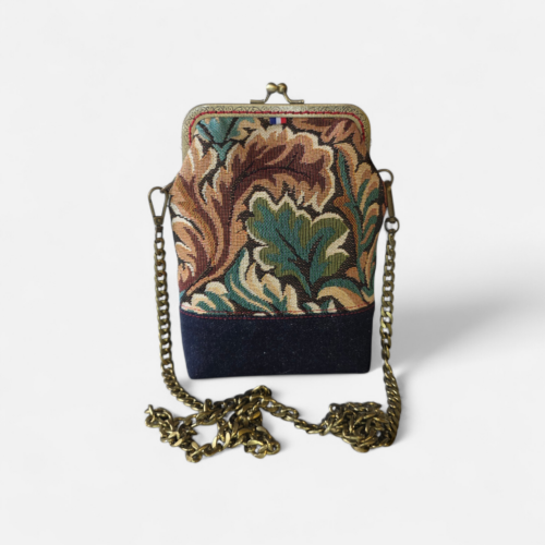 Sacoche Minaudière Alma – Collection Arazzo – Feuillage vert