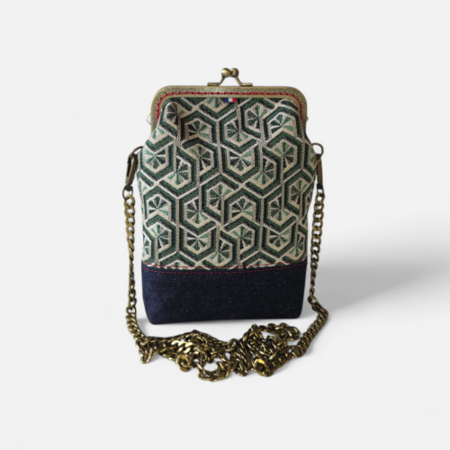 Sacoche Minaudière Alma – Collection Graphique – Vert