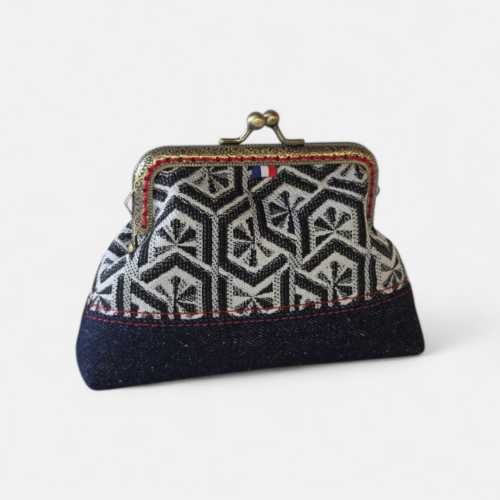 Porte-monnaie Marius – Collection Graphique – Noir et denim