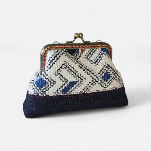 Porte-monnaie Marius – Collection Graphique – Bleu et blanc