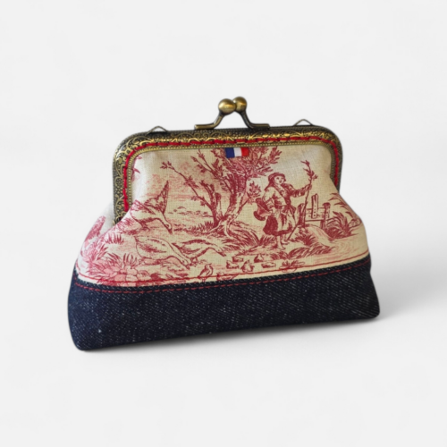 Porte-monnaie Marius – Collection Toile de Jouy – Rouge