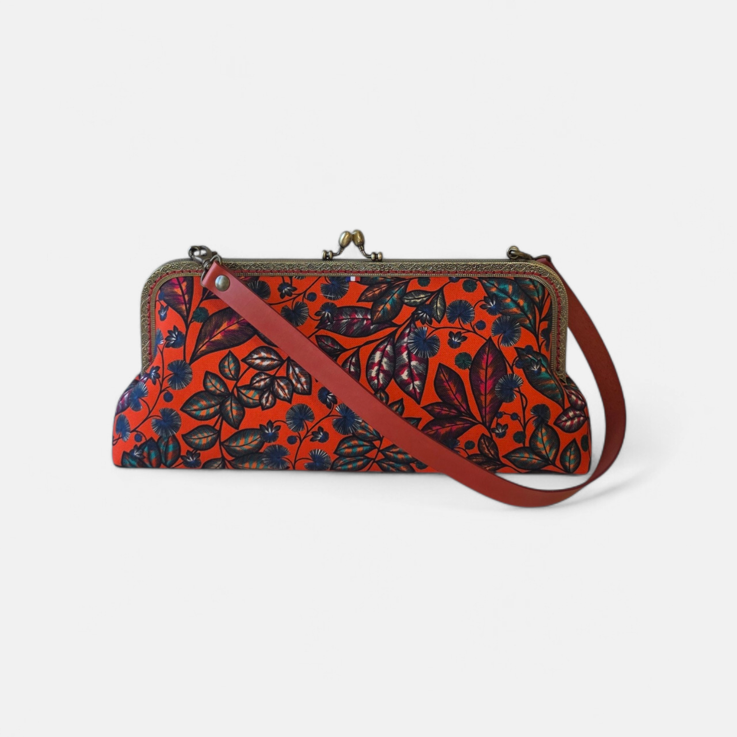 Sac Baguette Colette - Collection fleurs - Feuillages corail – Image 3