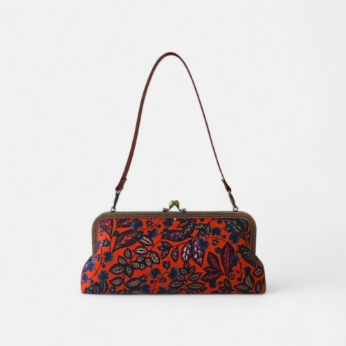 Sac Baguette Colette – Collection fleurs – Feuillages corail