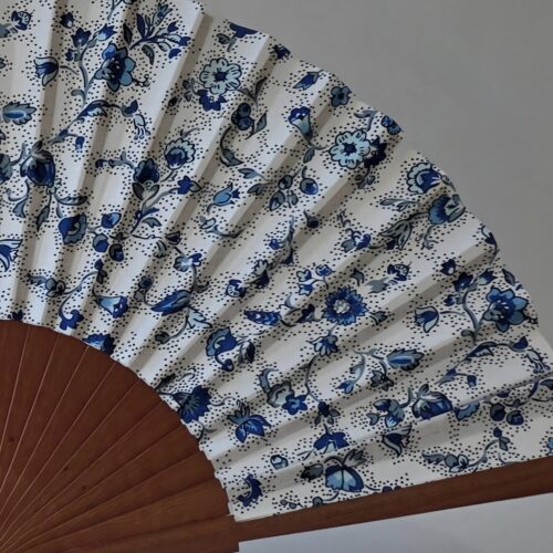 Eventail Provençal blanc bleu – Grand et petit modèle