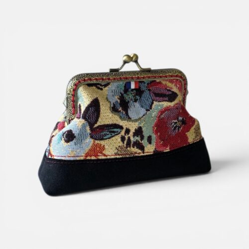 Porte-monnaie Marius – Collection fleurs – Fleurs et denim