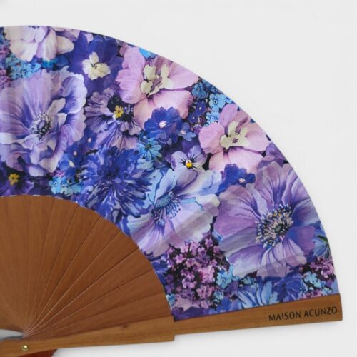 Eventail Fleurs de saphir – Petit modèle
